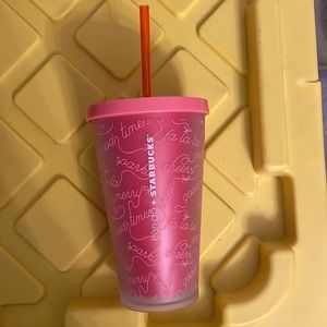 EUC HOLIDAY STARBUCKS CUP (PINK) 16oz